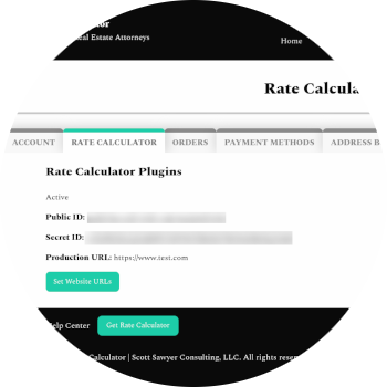 Rate Calculator account management